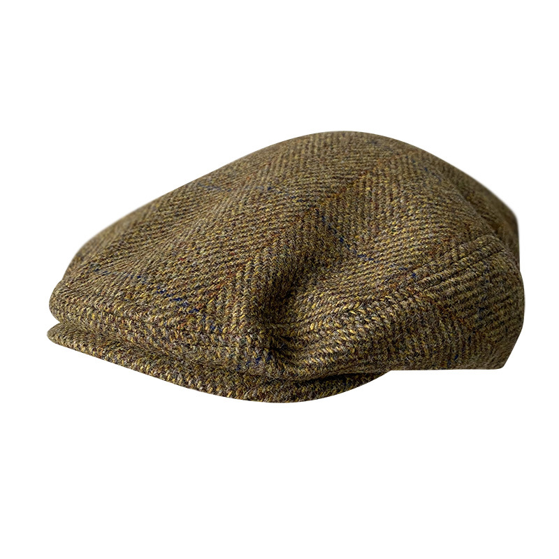 Newsboy Cap Ivy - Gorra plana de lana a rayas